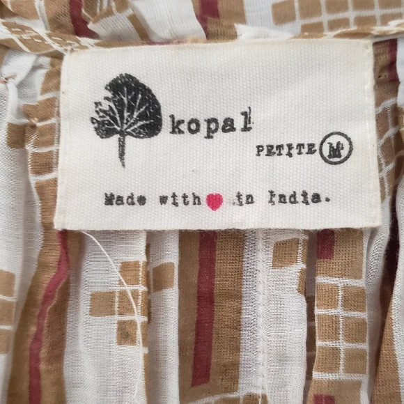 Anthropologie Kopal Sleeveless Flowy Top Tan/Red/Cream - Picture 5 of 6